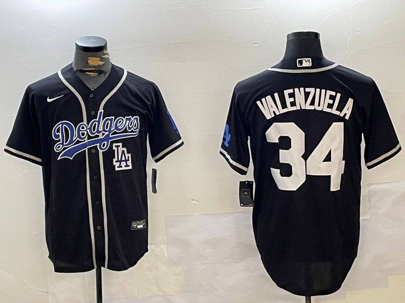Men Los Angeles Dodgers #34 Valenzuela Black Game 2024 Nike MLB Jersey style 10296->los angeles dodgers->MLB Jersey